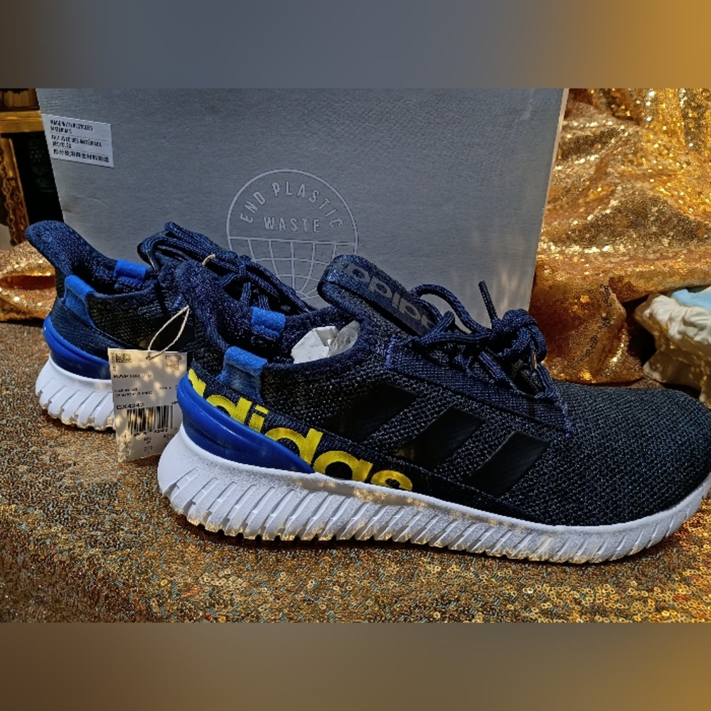 Adidas Navy and Yellow Athletic Shoes
